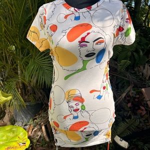 Women shirt colorful with spandex material